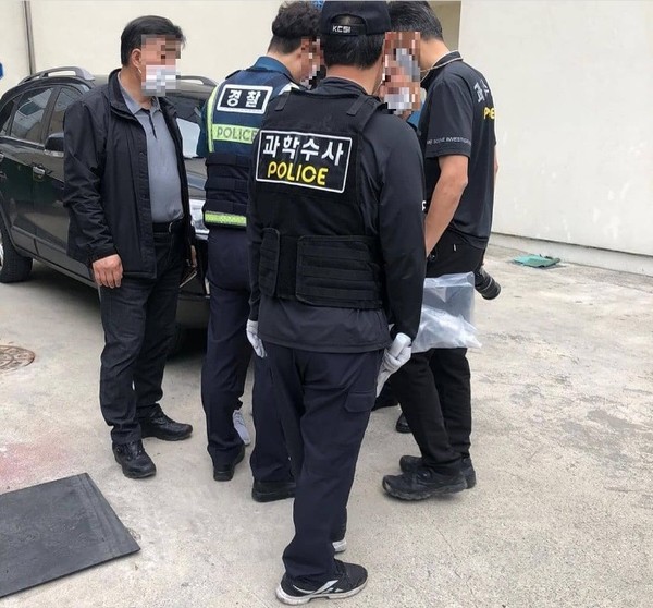 지난달 29일 대구 달서구에서 고양이 사체가 발견된 사건과 관련해 경찰이 출동한 모습. 사진 인스타그램 캡쳐