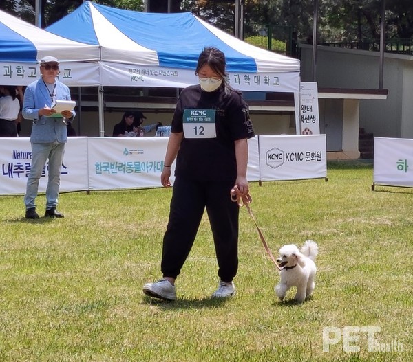 ‘반려견과 함께 걷기’ 수행중인 참가자. ⓒ펫헬스