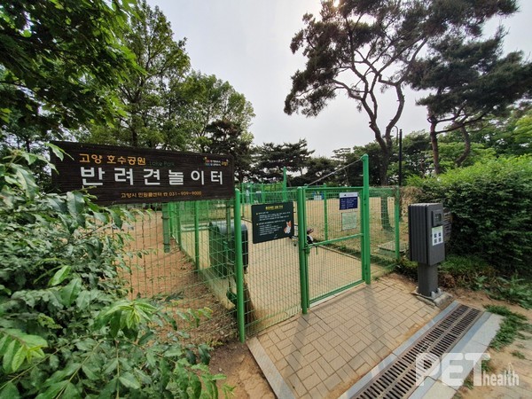 호수공원 반려견 놀이터. 사진 고양시