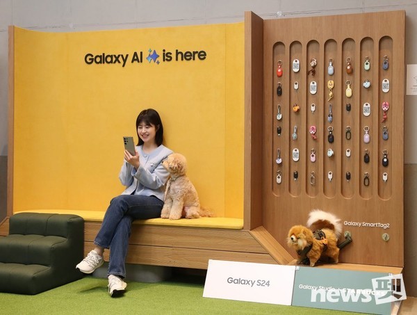 '갤럭시 스튜디오 Pet'에 전시된 '갤럭시 스마트태그2'와 함께 사용할 수 있는 다양한 펫 스트랩 액세서리. 사진 삼성전자